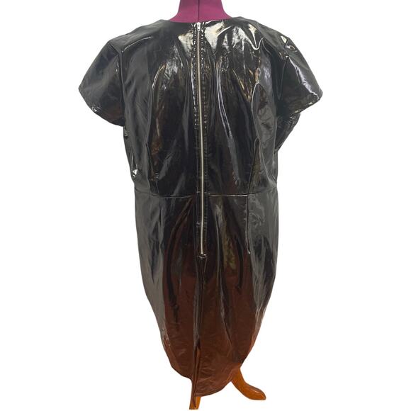 Ashley Stewart Womens Plus Size 26/28 Polyurethane Short Sleeve U Neck Dress - Picture 4 of 7